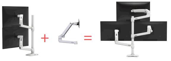 ergotron 45-509-224 LX Multi Monitor Arm Configurations - 7