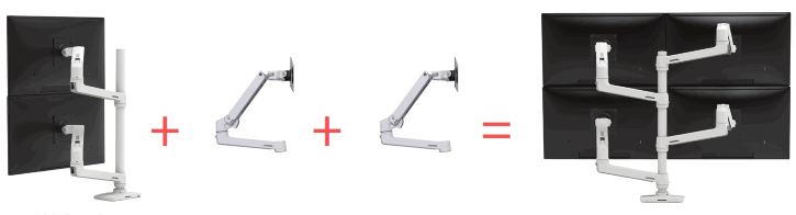 ergotron 45-509-224 LX Multi Monitor Arm Configurations - 9