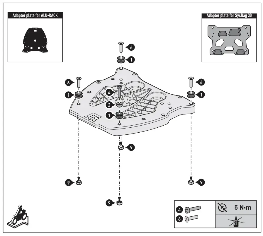 SW-MOTECH BC.SYS.07.573.20000 SysBag 30 with Adapter Plate - fig 11