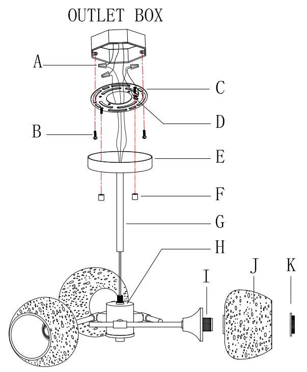 Uolfin 4806467 3-Light Polished Gold Chandelier Ceiling Light with Open Clear Seeded Glass Shades - Fig 2