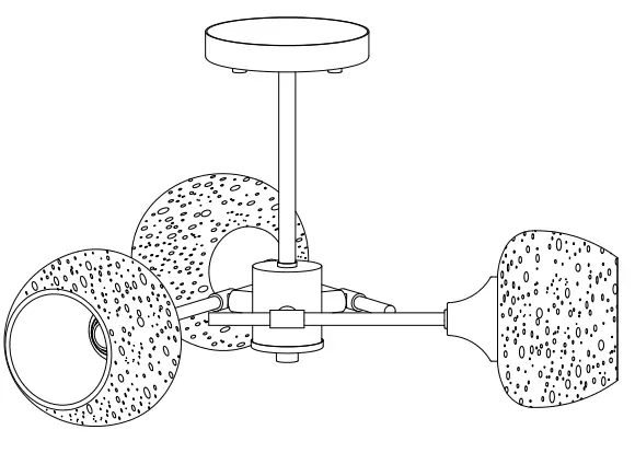 Uolfin 4806467 3-Light Polished Gold Chandelier Ceiling Light with Open Clear Seeded Glass Shades