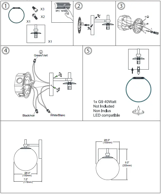 Dainolite VAD-51W Vivaldi 6-Inch W 1-Light Aged Brass Transitional LED Wall Sconce 1