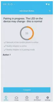 THIRDREALITY 3RSB22BZ Smart Button User Guide - After the pairing is completed