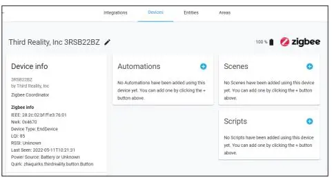THIRDREALITY 3RSB22BZ Smart Button User Guide - Back to “Devices