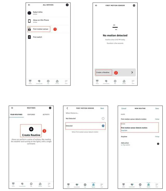 THIRDREALITY 3RSB22BZ Smart Button User Guide - Tap “First Motion Sensor