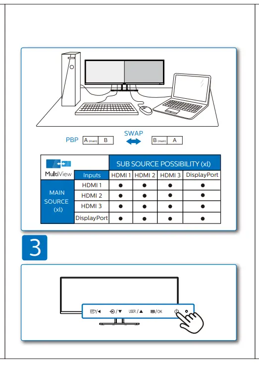 PHILIPS 498P9 Brilliance High Performance QHD Display -- 3