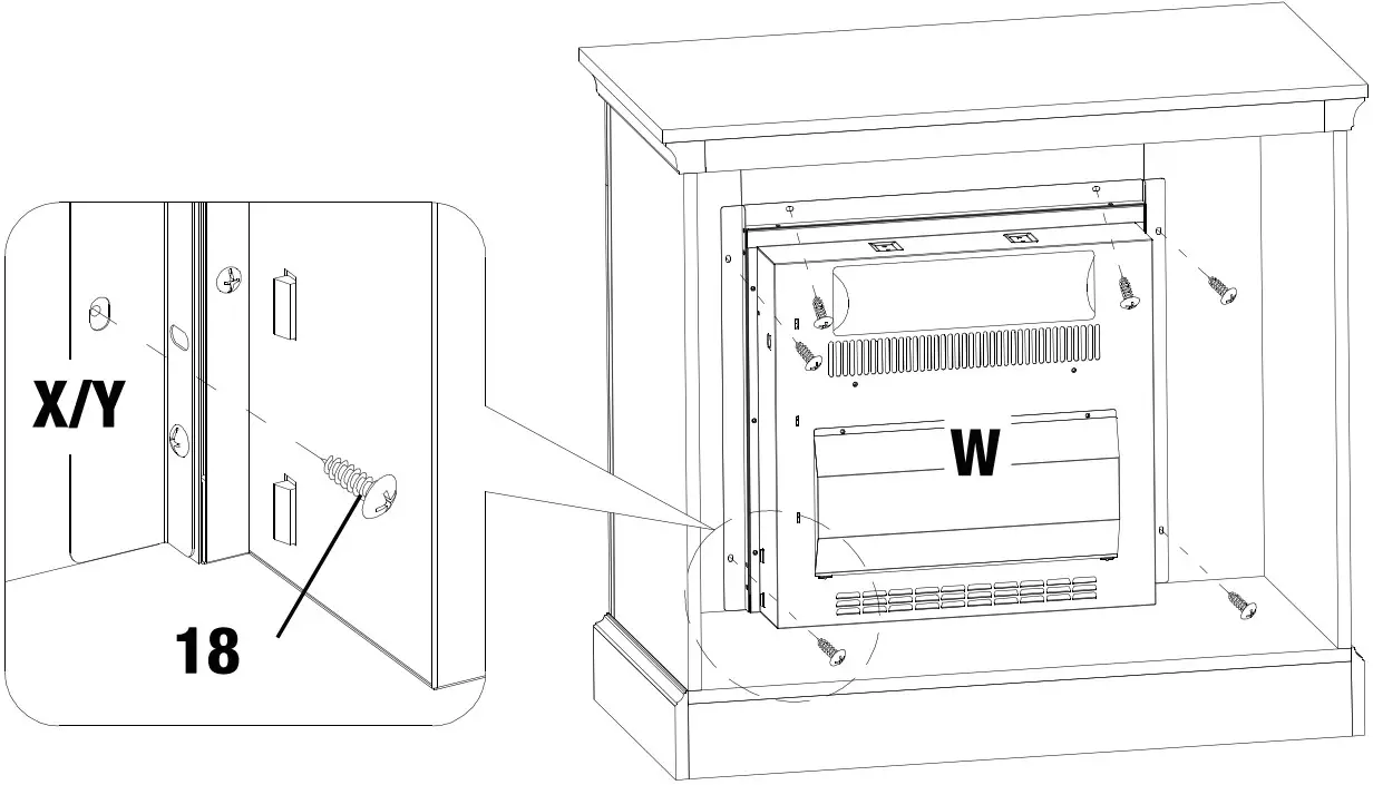 Gymax GYM03812 1400 Watt Electric Fireplace Freestanding - Figure 2