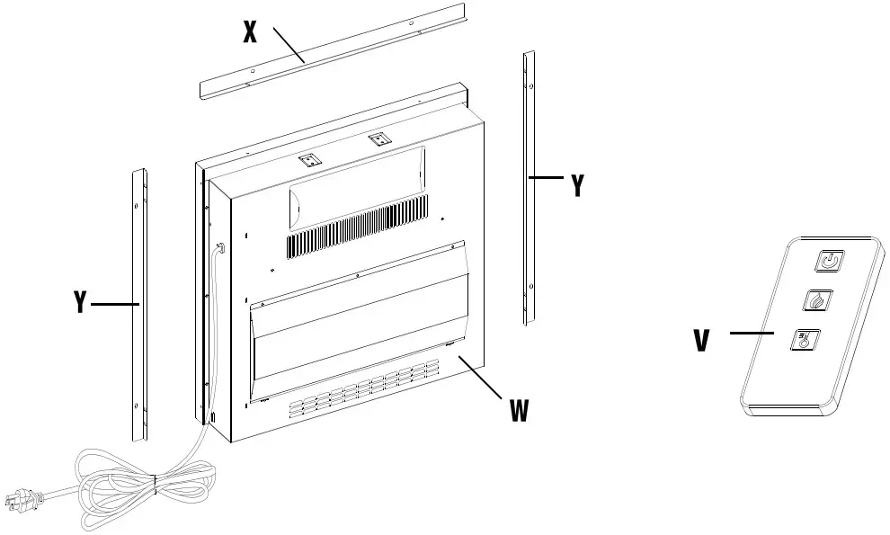 Gymax GYM03812 1400 Watt Electric Fireplace Freestanding - PACKAGE CONTENTS