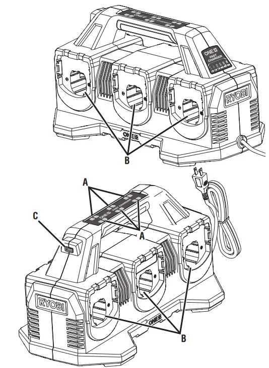 RYOBI-PCG006-ONE+18V-6-Port-Fast-Charger-FIG-1