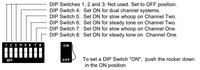 NOTIFIER ABA-2 Audio Buffer Amplifier - Setting the DIP Switches