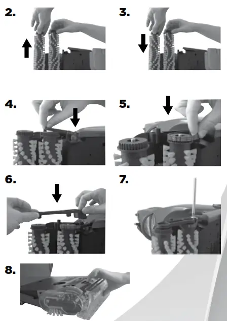 Bissell 8930, 9200, 9300 Series Proheat 2X User - brush removal and large belt replacement