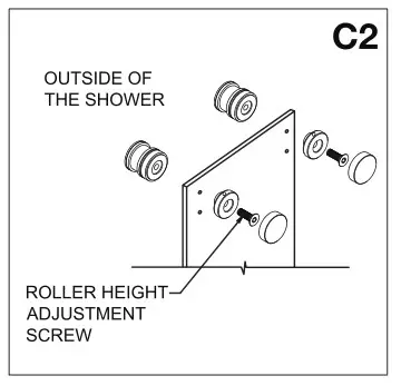 VIGO VG6043 Luca Adjustable Frameless Sliding Shower Door - Installing the door - C2