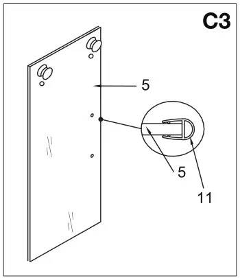 VIGO VG6043 Luca Adjustable Frameless Sliding Shower Door - Installing the door - C3