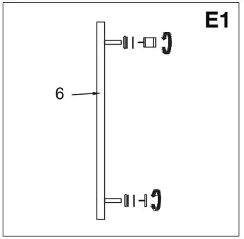 VIGO VG6043 Luca Adjustable Frameless Sliding Shower Door - Installing the handle - E1