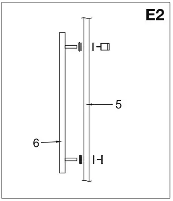 VIGO VG6043 Luca Adjustable Frameless Sliding Shower Door - Installing the handle - E2