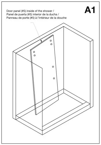 VIGO VG6043 Luca Adjustable Frameless Sliding Shower Door - Installing the structural rail - A1