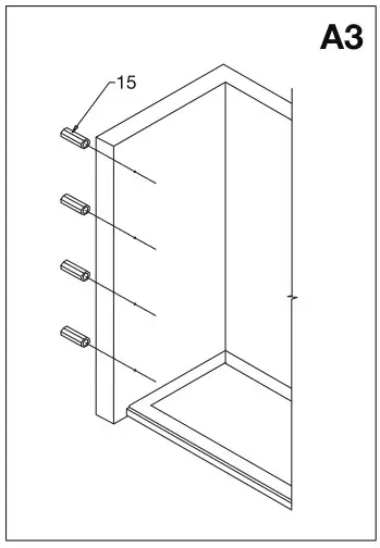 VIGO VG6043 Luca Adjustable Frameless Sliding Shower Door - Installing the structural rail - A3