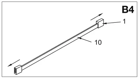 VIGO VG6043 Luca Adjustable Frameless Sliding Shower Door - Installing the structural rail - B4