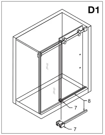 VIGO VG6043 Luca Adjustable Frameless Sliding Shower Door - Installing the threshold - D1