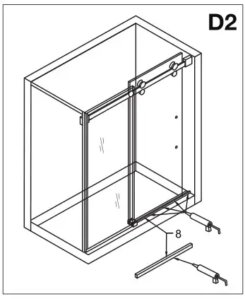 VIGO VG6043 Luca Adjustable Frameless Sliding Shower Door - Installing the threshold - D2