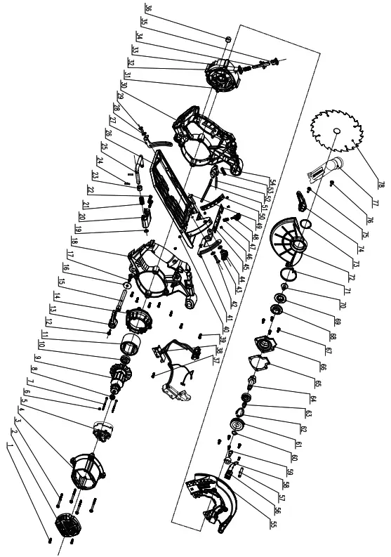 HERCULES HC72B 6-1 Cordless Circular Saw - asemboly