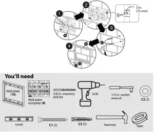 INSIGNIA NS HTVMFAB 19 39 Inch Fixed Position Wall Mount for TVs - wall plate 2