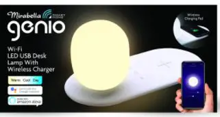 Mirabella genio I003867 Jetson Desk Lamp with Wireless Charging