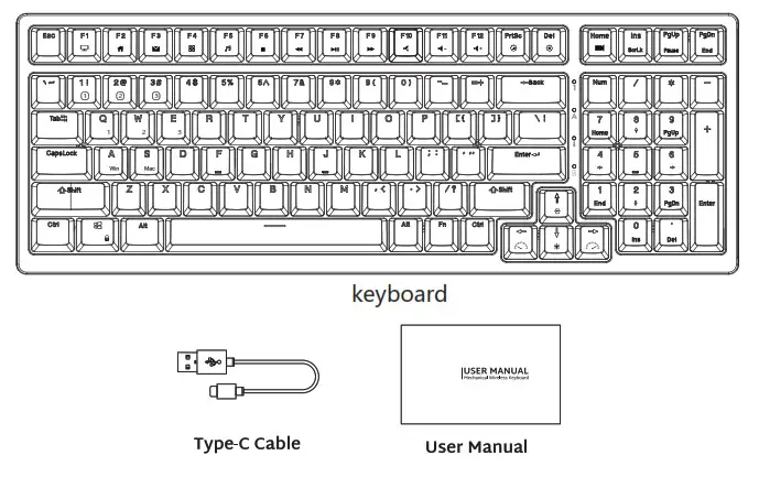 ROYAL KLUDGE RK98 Mechanical Wireless Keyboard
