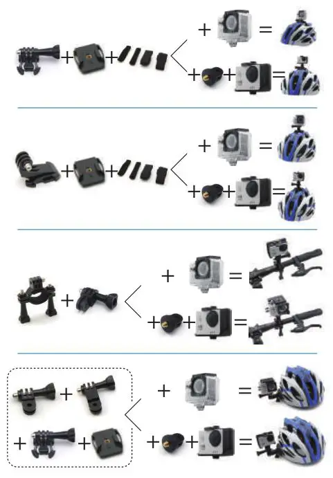 LETSCOM 4K Action Camera - Application Diagram of Assemble