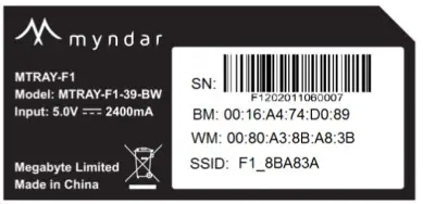 myndar MTRAY F1 39 BW Mobile RFID Smart Tray - WiFi Connection 1