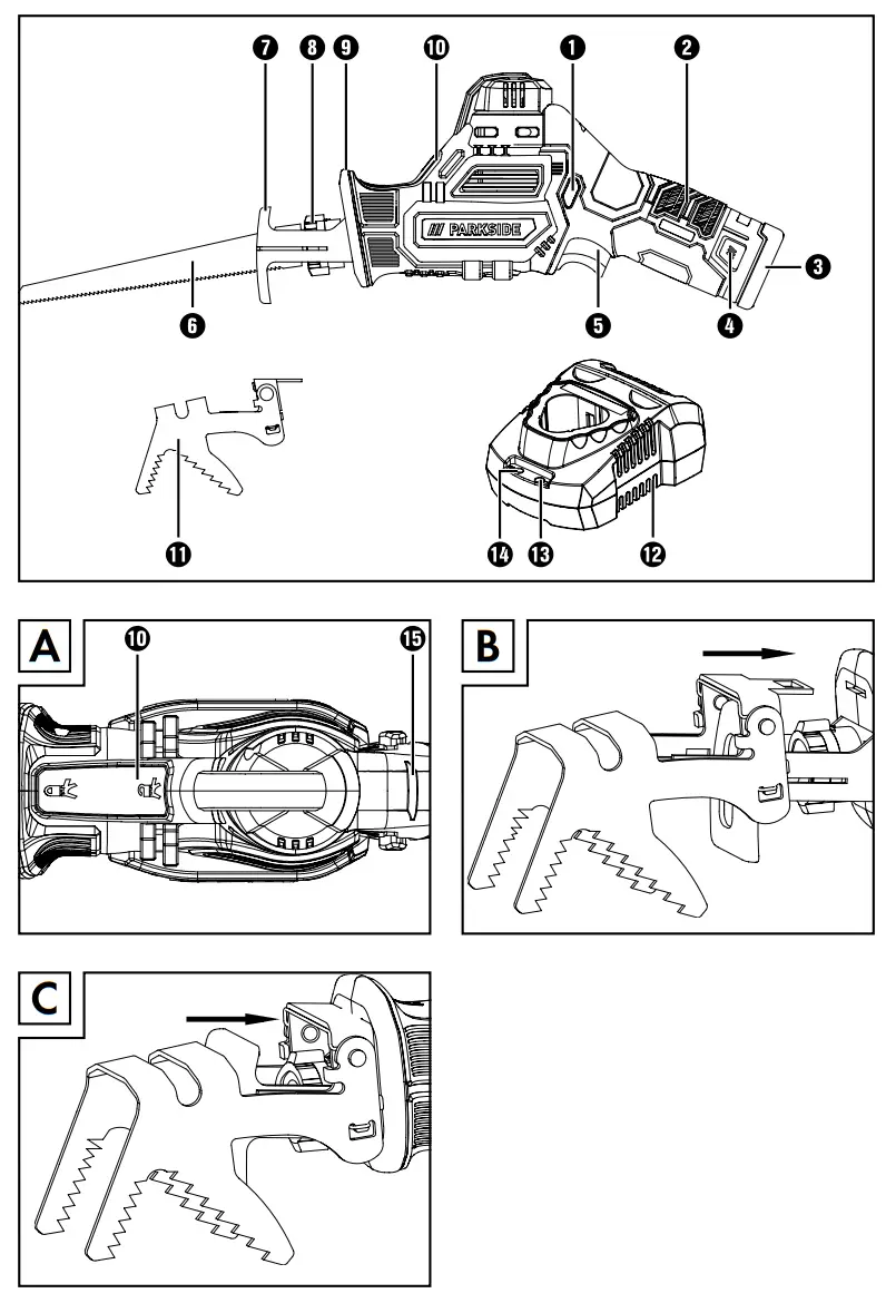 PARKSIDE PAAS 12 A2 12V Cordless Garden Saw - fig