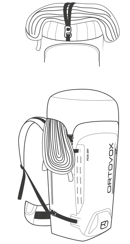ORTOVOX PEAK 40 Backpack Instruction Manual - ROPE ATTACHEMENT