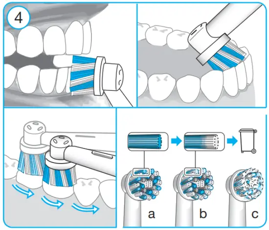 Using the toothbrush