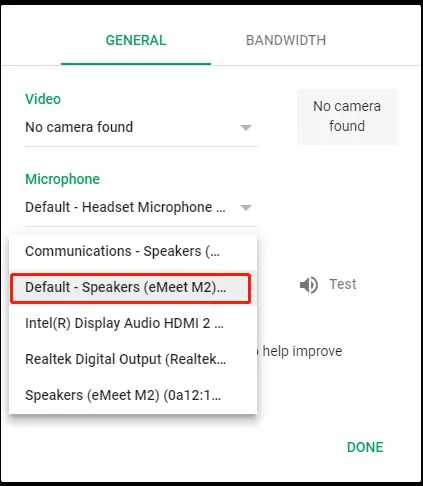 EMEET Call Settings Skype for business Audio Settings 15