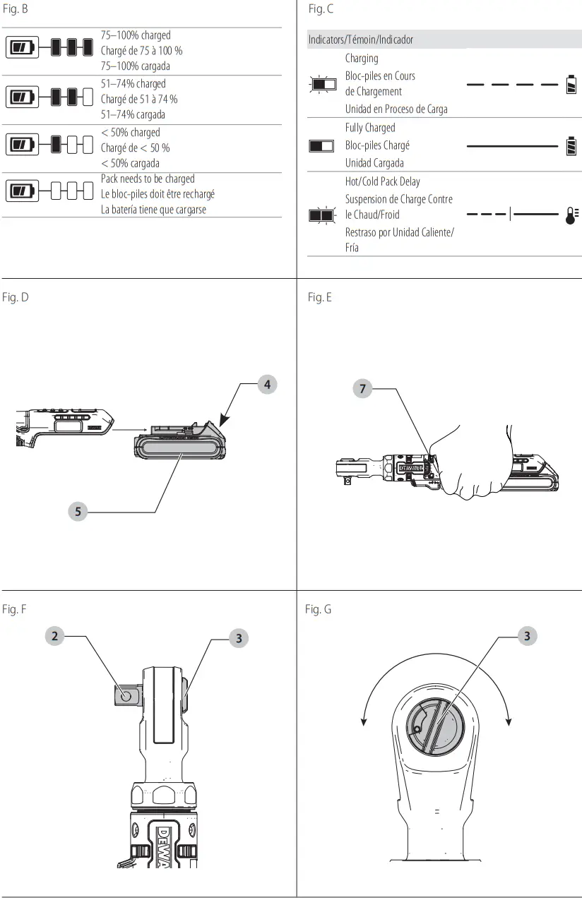 DEWALT DCF512 Cordless Ratchet Line - Components 1