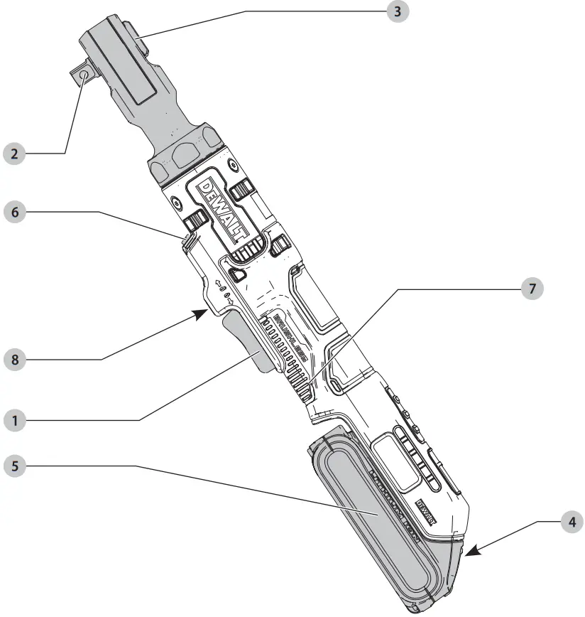 DEWALT DCF512 Cordless Ratchet Line - Components