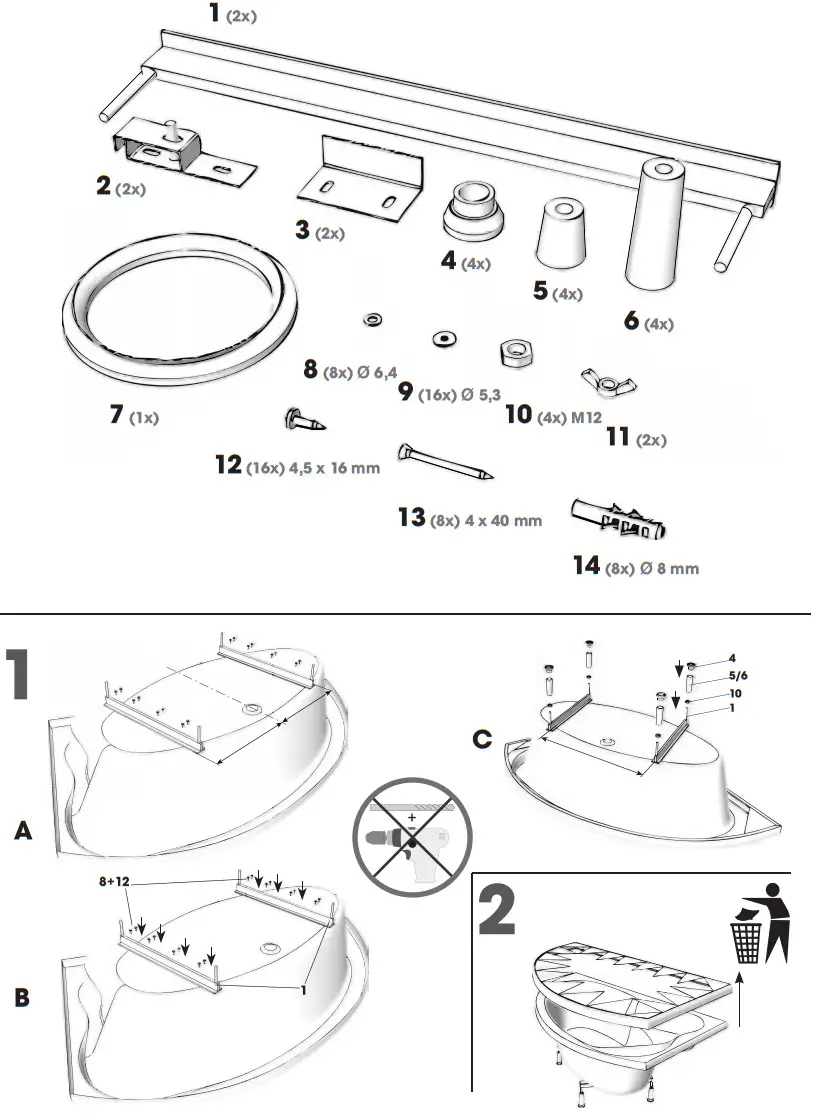TEIKO V113180N04T03004 Klasik 180 Bathtub - Fig