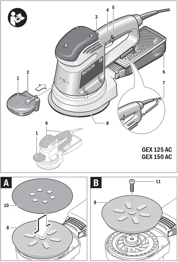 BOSCH GEX Professional AC Random Orbit Sander - Fig