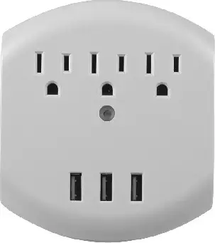 BN-LINK HW-01-U139 Surge Protector with 3 USB Charger Ports and Night Light