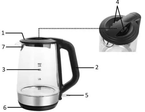 emerio WK-106561 Waves Water Glass Kettle 1