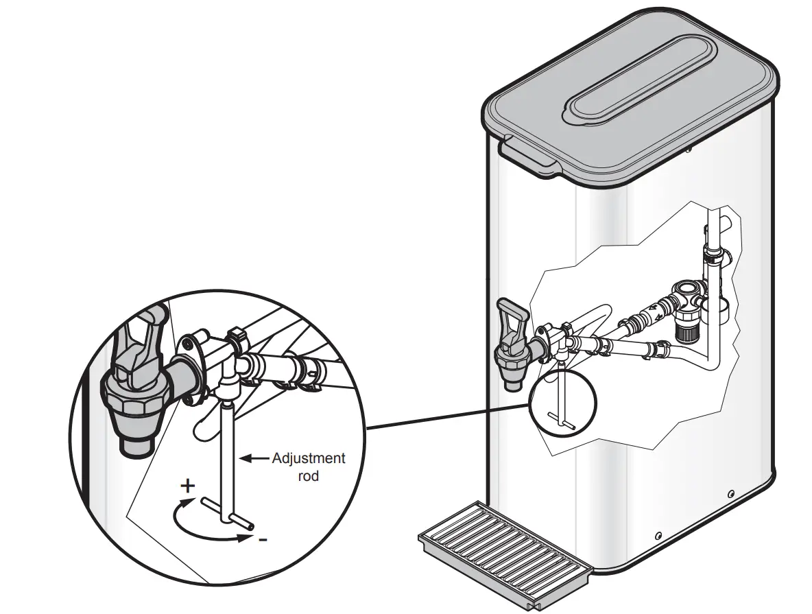TCC2N Narrow Liquid Concentrate Iced Tea Dispensers Operating Instructions illustration