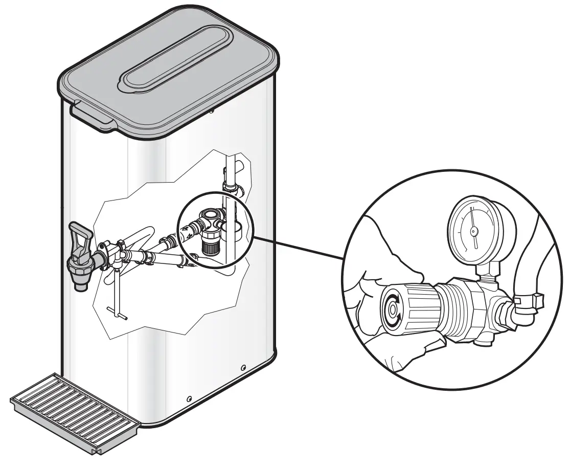 TCC2N Narrow Liquid Concentrate Iced Tea Dispensers Operating Instructions illustration