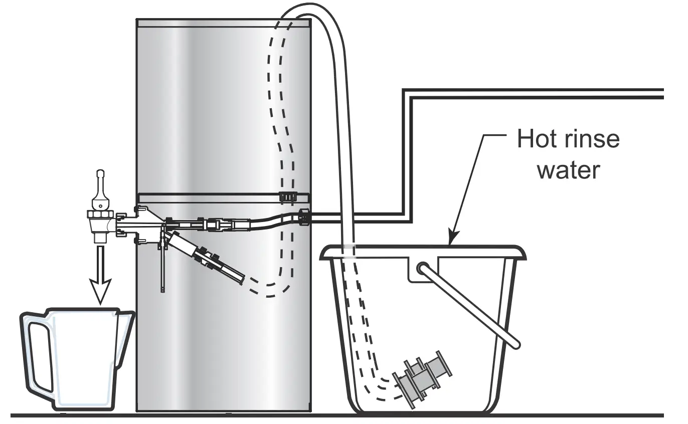 TCC2N Narrow Liquid Concentrate Iced Tea Dispensers Cleaning Instructions illustration