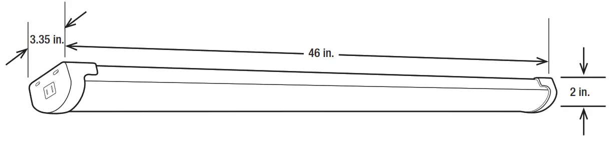 FEIT electric 4ft Shop Light With Motion and Remote - PRODUCT DIMENSIONS