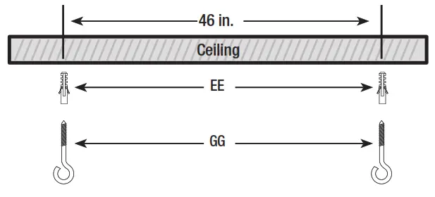 FEIT electric 4ft Shop Light With Motion and Remote - hanging hooks