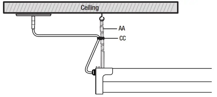 FEIT electric 4ft Shop Light With Motion and Remote - zip tie