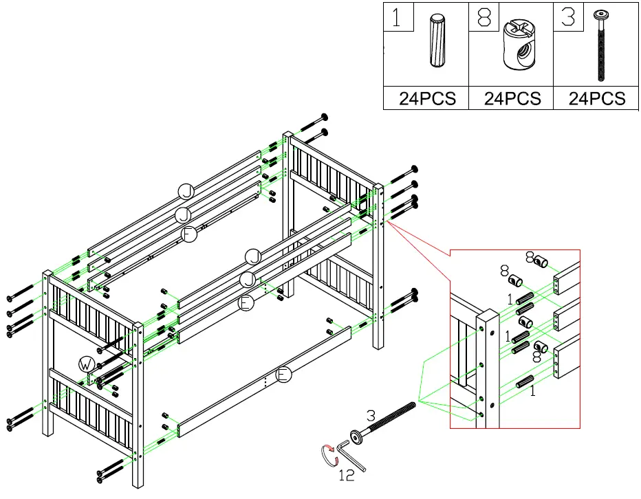GODEER-WF286791-White-Twin-L-Shaped-Bunk-Bed-FIG-9