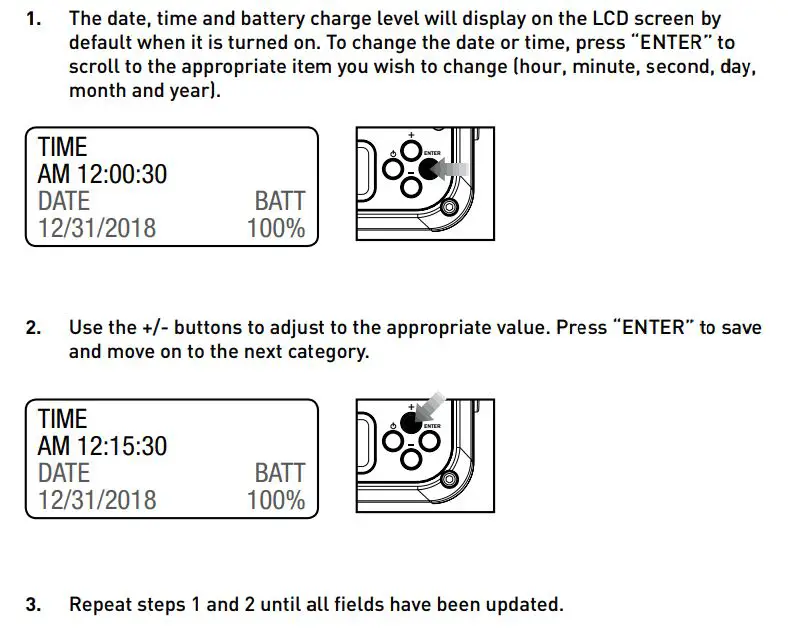 Wildgame INNOVATIONS SW26B37W18-21 Shadow Lightsout 26MP Camera User Manual - Date Time