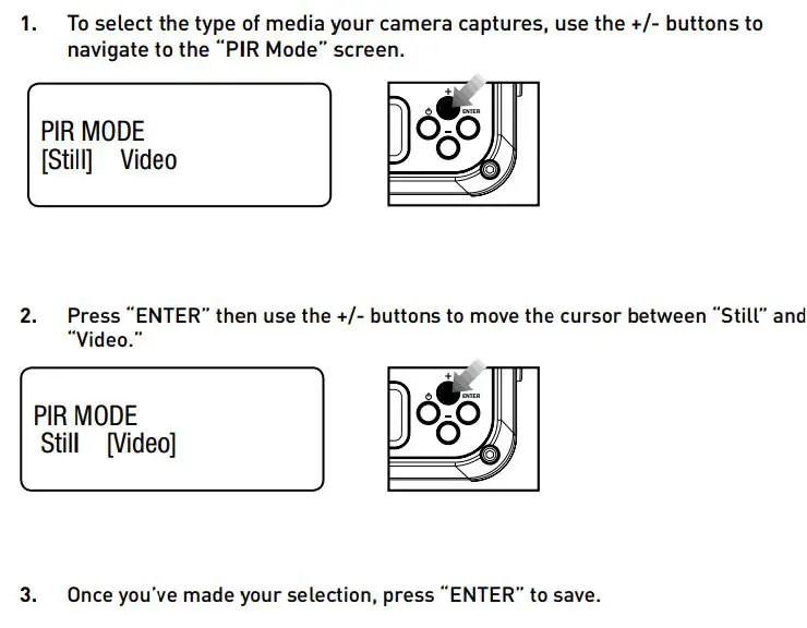 Wildgame INNOVATIONS SW26B37W18-21 Shadow Lightsout 26MP Camera User Manual - PIR Mode