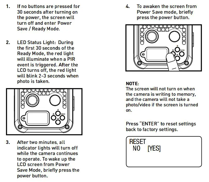 Wildgame INNOVATIONS SW26B37W18-21 Shadow Lightsout 26MP Camera User Manual - Power Save